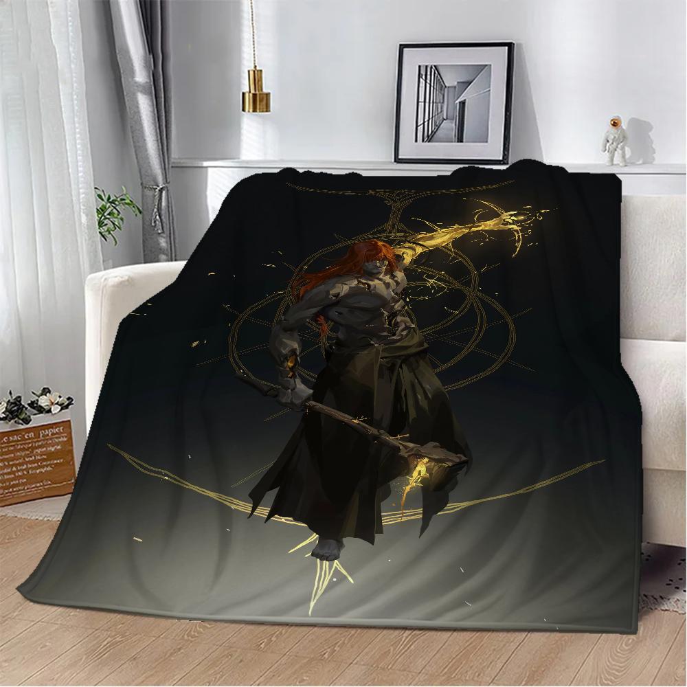 Elden Ringart Boho Blanket King Size Пушистые мягкие одеяла для взрослых Домашний интерьер Покрывало для кровати Роскошные постельные принадлежности Пляжное полотенце До колена