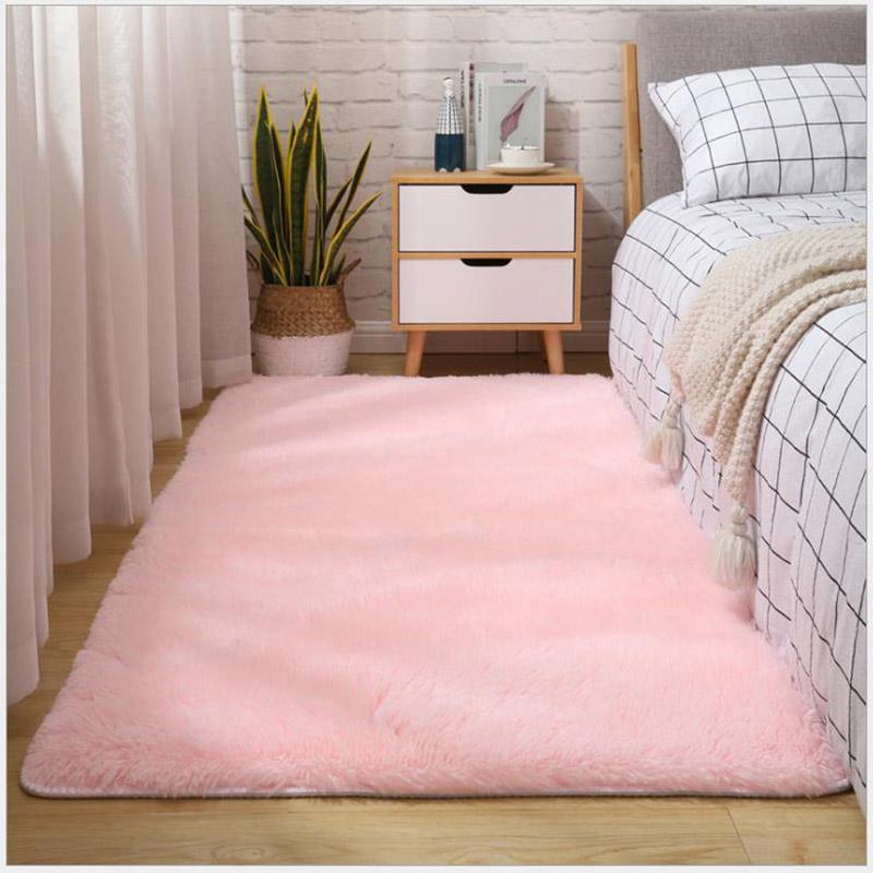 Thick Fluffy Carpets For Living Room Decor Bedside Rug Warm Plush Floor Mats Children's Room Play Mats Silkly Furry Carpet Grey