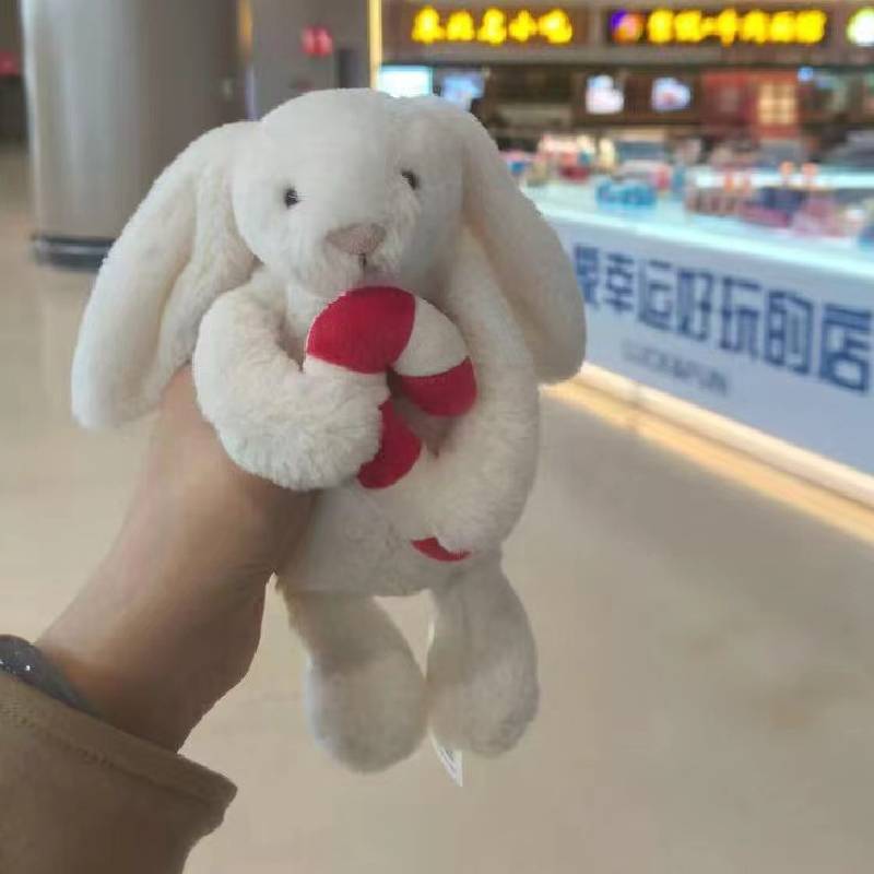 With Bunny Bashful Candy Cane Plush Doll Stuffed Animal Playroom Gifts Decor