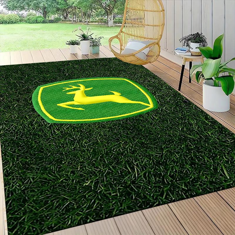 John Deere Logo Carpet Rug Soft Washable Antislip Home Living Room Sofa Mats Personalized Christmas Rug