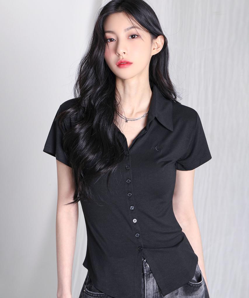 AVANDRESS Sopy Collar Short-Sleeve Black