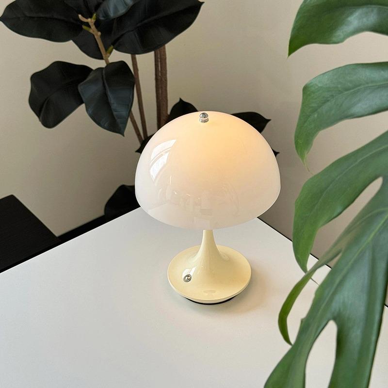 Светодиодные настольные лампы в форме гриба, перезаряжаемые через USB, с сенсорным диммированием, для дома, учебы, спальни, прикроватные, декоративные светодиодные настольные лампы в форме бутона цветка