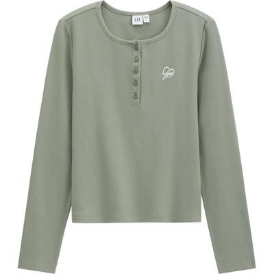 Женский топ-henley с вышивкой логотипа