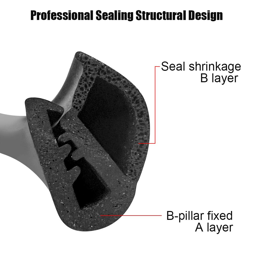 EPDM B стойка шумозащитная защита от ветра 2 шт. аксессуары для автомобильного герметика уплотнитель края двери автомобиля авто уплотнитель защитная наклейка полоски для автомобильного уплотнения