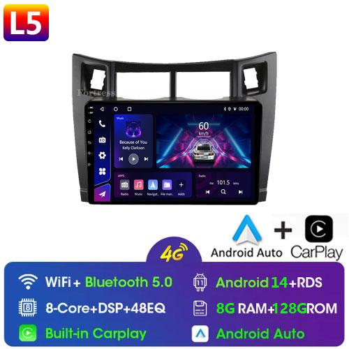 4G+64G автомобильный мультимедийный проигрыватель для Toyota Yaris 2007 Radio Fascia Car Radio 2005 - 2012 Android GPS навигатор 2 Din carplay стерео