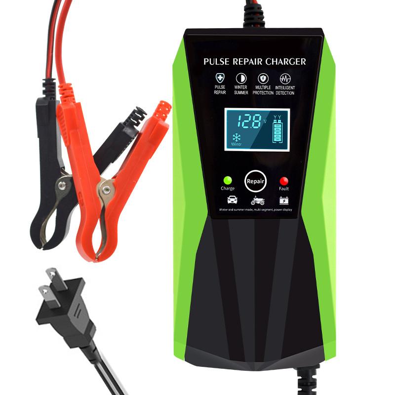 12 В 10 А автомобильное зарядное устройство для аккумулятора Автоматическое интеллектуальное зарядное устройство для аккумулятора с сенсорным ЖК-дисплеем Импульсные ремонтные зарядные устройства для сухих и влажных свинцово-кислотных аккумуляторов