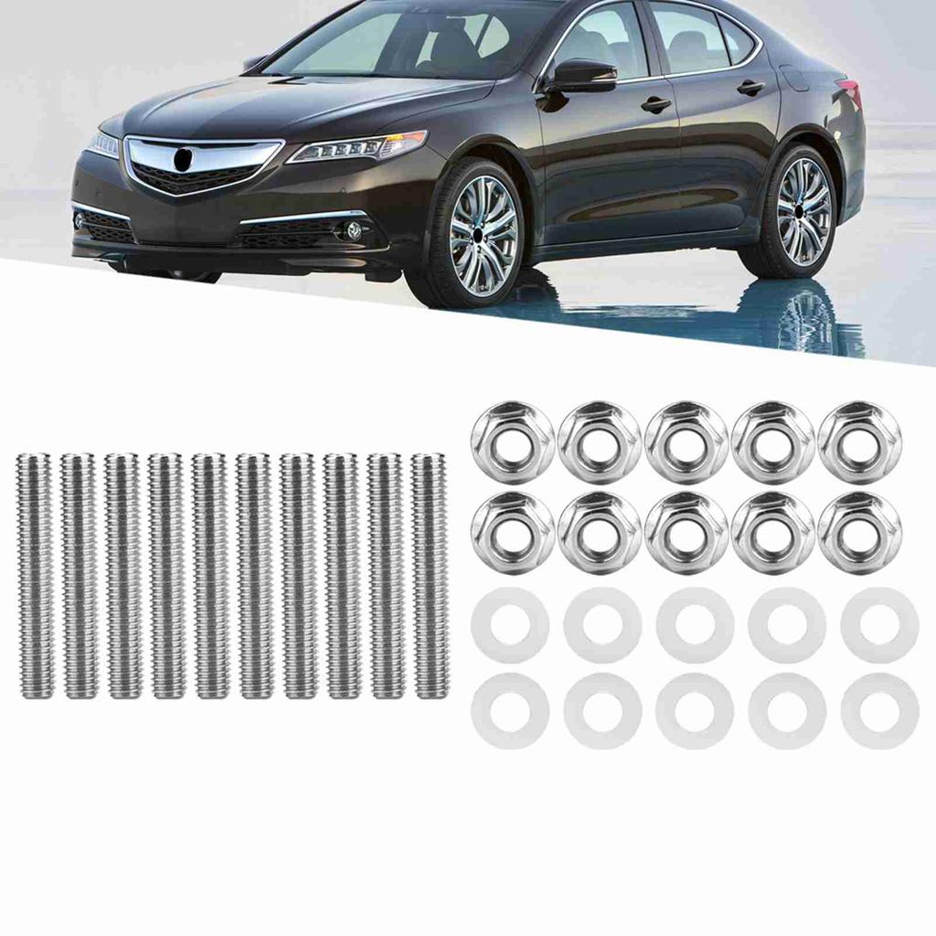 Stainless Steel Header Black Exhaust Manifold Head Stud Bolt Kit Bolts for Honda Acura