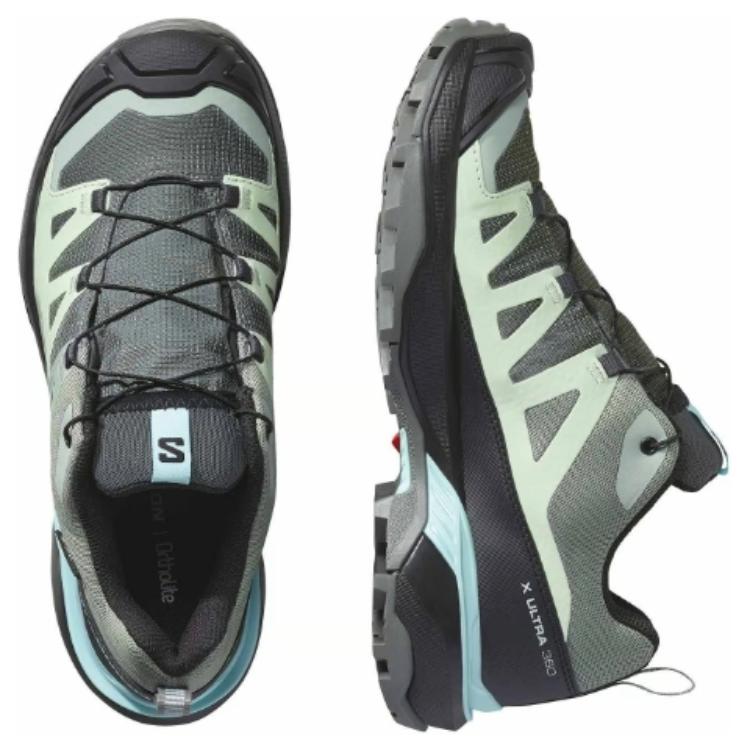 SALOMON X ULTRA 360 Нескользящие износостойкие низкие альпинистские ботинки Женские Зелено-серые L47742500
