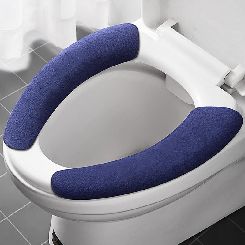 Washroom Washable Sticky Toilet Mat Seat Cover Pad Household Soft Plus Cashmere Toilet Seat Cover