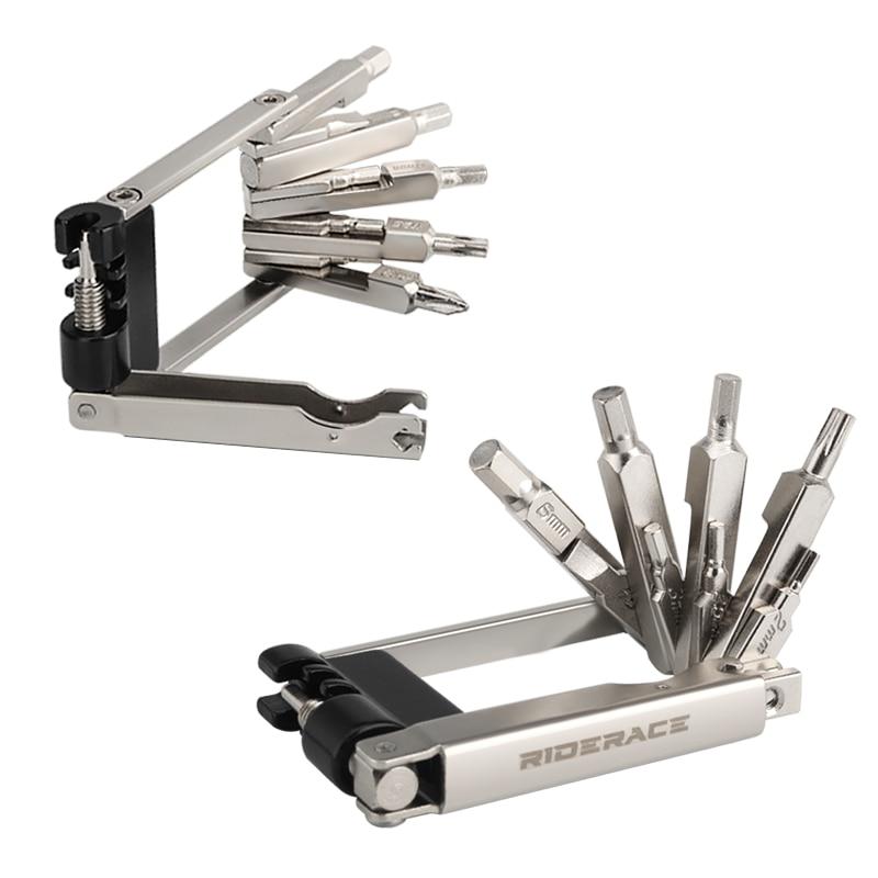 Bicycle Repair Tool Kit Foldable Hex Spoke Wrench For MTB Chain Cutter Mountain Road Bike Screwdriver Multi Function Tools Set