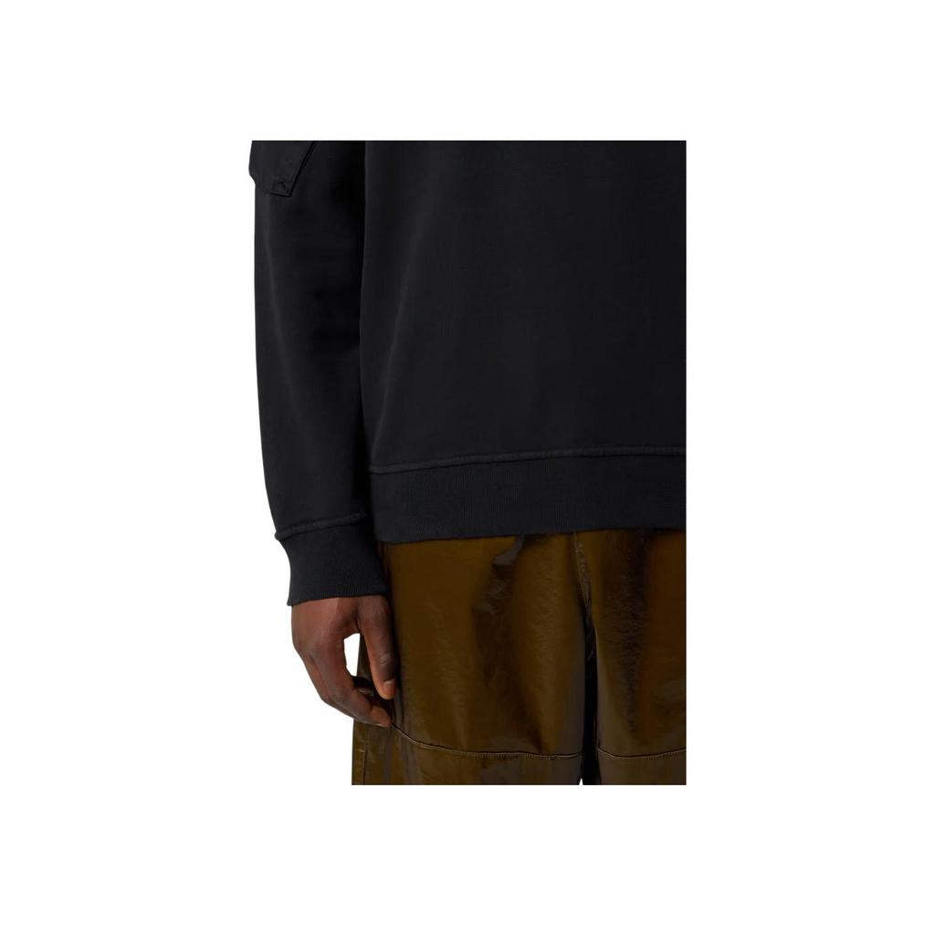 STONE ISLAND FW25 Осень Зима Логотип Свитшот с круглым вырезом и длинным рукавом Мужской свитшот Черный K2S156100008S0A20-V0029