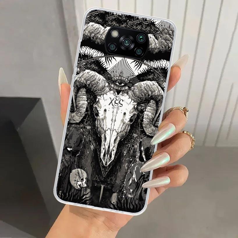 Сатанинский Козел Сатана Дьявол Чехол для Телефона для Xiaomi Poco X5 X6 X7 Pro F7 Ultra M7 Redmi 15 15C 13 13C 12 12C 10 10A 10C 9 9A 9C 9T Sh