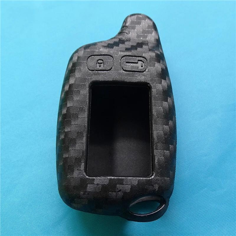 Для Tomahawk 9010 9020 9030 Двусторонняя Силиконовая Углепластиковая Крышка Корпуса Брелока Автомобильного Ключа Tomahawk Tw-9010