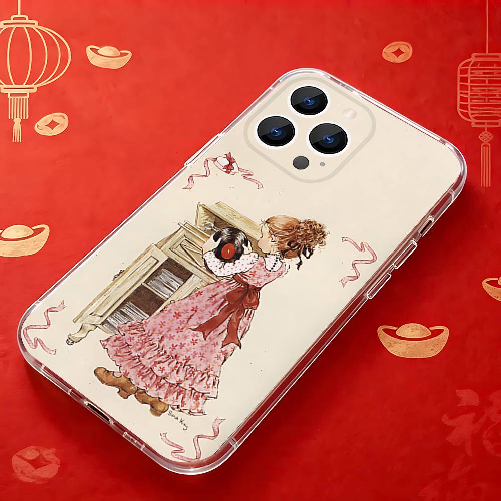 Чехол для телефона с рисунком S-Sarah K-Kay Art для iPhone 17,16,15,14,13,12,11 Pro, Max, Plus, X, XS, XR, SE4, E Mini Прозрачный Мягкий Чехол