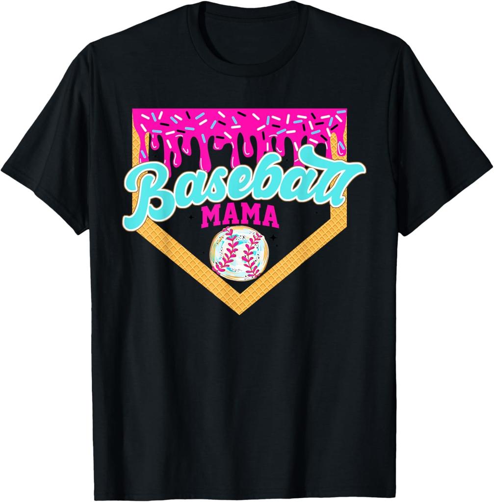 Game Day Baseball Mama Ice Cream Drip Baseball Unisex T-Shirt