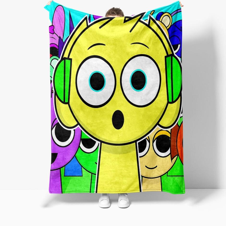 1PC Game Sprunki Throw Blanket Incredibox 3D Printed Soft Fuzzy Nap Blanket Bedspreads All Seasons For Girl Boy Kids Teenagers