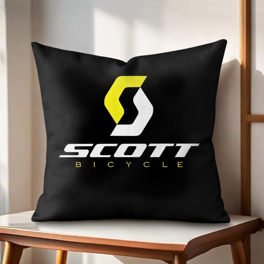 Fashion SScottS Logo Cushion Cover Natural Linen Organic Fabric DoubleSided Printing Couch Pillow Covers Home Decor