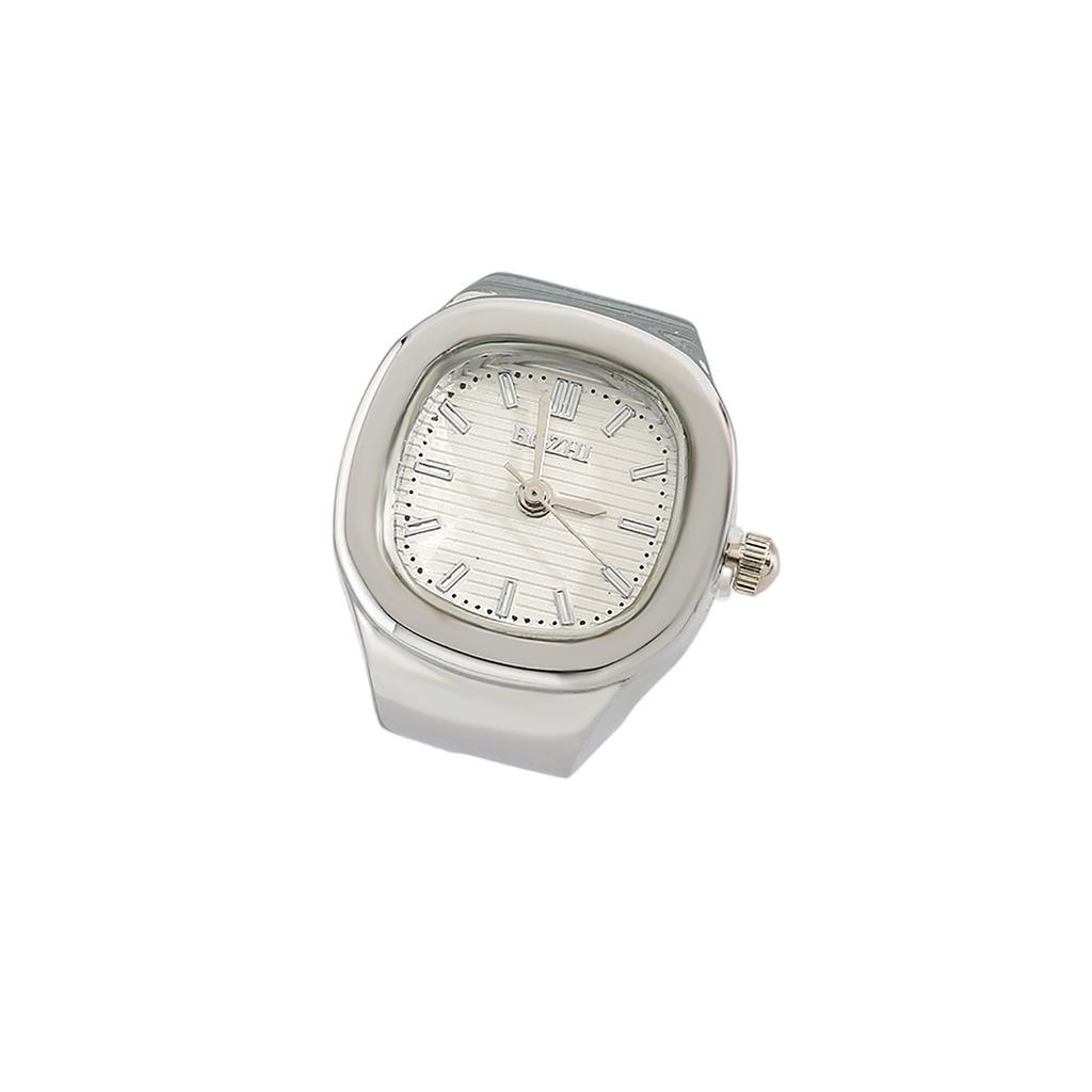 Часы-кольцо Модные квадратные часы в форме кольца Индивидуальность Креативное ретро-кольцо в стиле Электронные часы