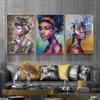 Graffiti Africa Woman Portrait Art Canvas Painting Abstract Figure Art Posters Prints Wall Picture for Living Room Cuadros Decor
