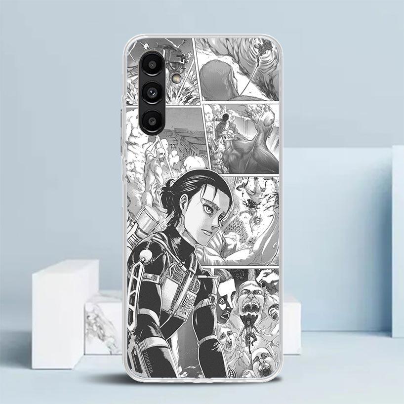 Чехол для телефона с аниме Атака Титанов для Samsung Galaxy A17 A37 A57 A16 A15 A14 A13 A56 A55 A54 A53 A36 A35 A34 A33 A26 A25 A24 A23 Gal