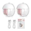 2pcs Wearable Hands Free Electric Breast Pump Portable Invisible Silent Pain Free Feeding Pump 3