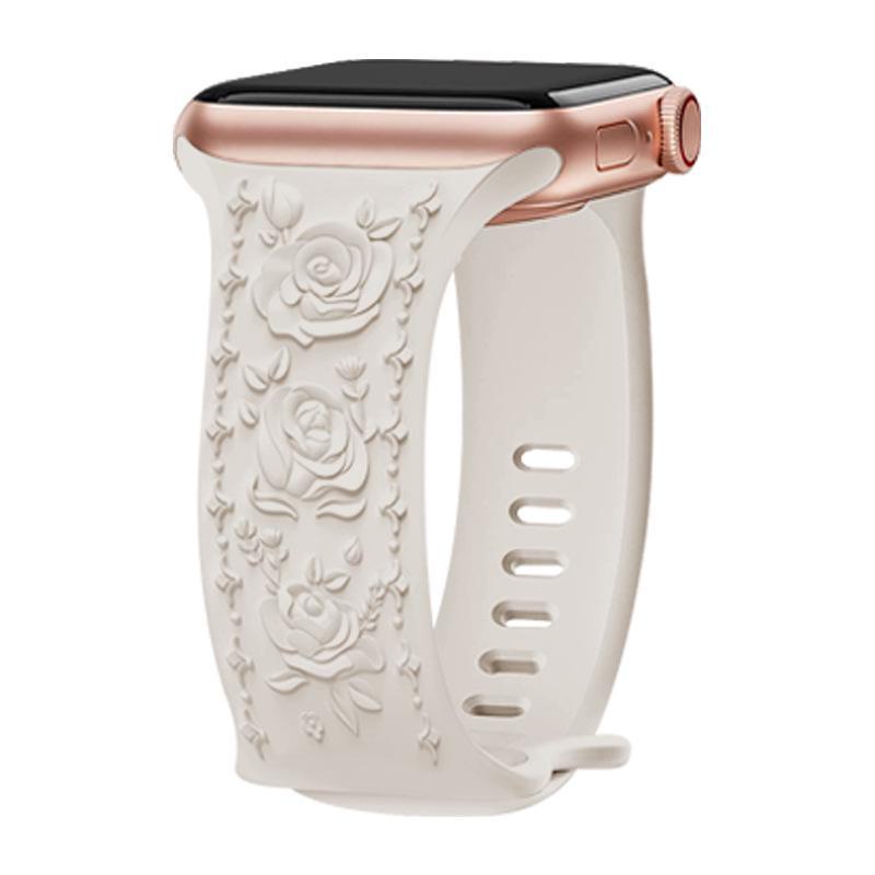 Спортивный ремешок с тиснением Big Rose для Apple Watch (Серии 1-9)