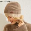 Hat Soft MERRILAMB 100% Cashmere Hat Women Winter Thickened Warm Earmuffs Hood Caps Pile Caps Female Knitted Hats