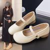Туфли с круглым носком для женщин 2025 Готические Белые Балетки Мэри Джейн Женская Летняя Обувь Мокасины Черные Японский Стиль Лолита Милые