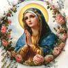 Винтажная металлическая жестяная табличка Дева Мария Золотая фольга Религиозное настенное искусство Декор дома Подарок