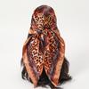 Luxury Leopard Print 90*90cm Square Women Silk Scarf Hijab Shawl Headscarf Smooth Soft Neck Tie Bandana Scarves Wrap
