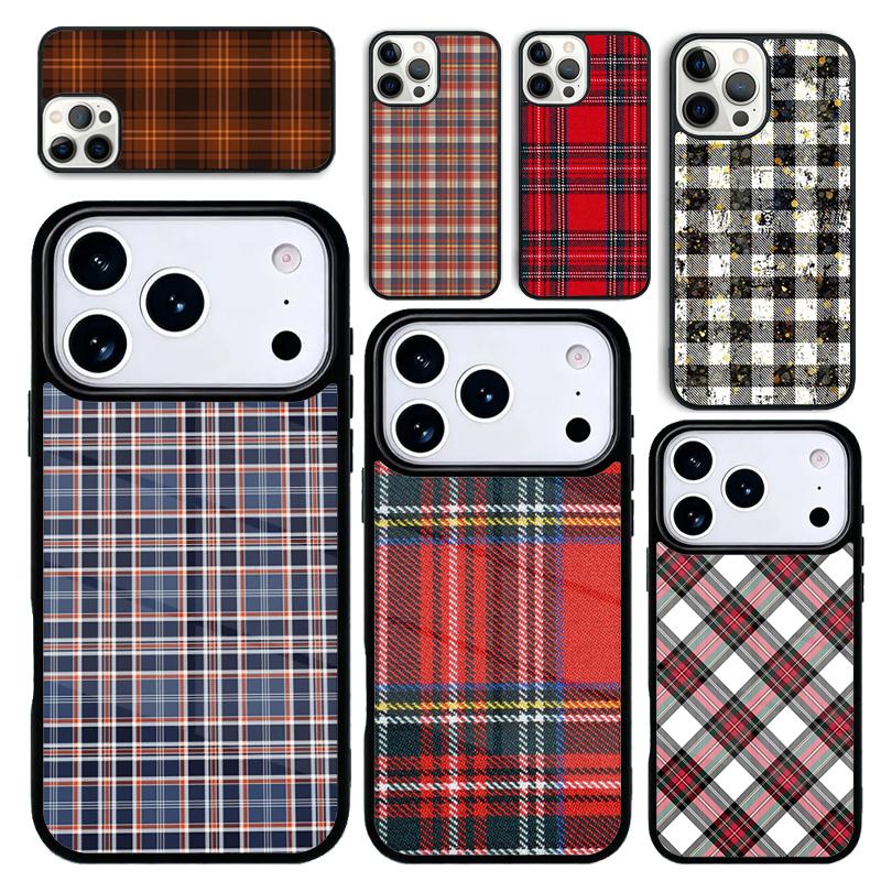 Capa Case for iPhone 17 Air 16 Pro Max 15 Plus 11 13 Mini 14 12 Back Phone Cover Scottish Plaid Warm Plaid