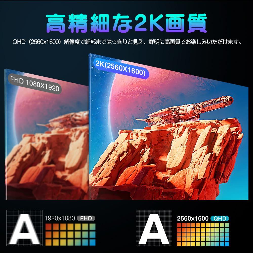 Мобильный монитор UPERFECT, 18-дюймовый игровой монитор с цветовой гаммой 2K и частотой 144 Гц, ЖК-панель IPS, мобильный дисплей, совместимый с FreeSync, функция синего света, режим HDR