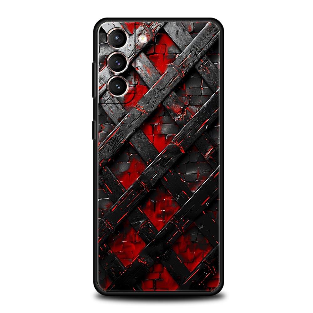 Черный красный волнистый арт чехол для телефона для Samsung Galaxy S26 S25 S24 S23 S22 S20 S21 FE Ultra S25 Edge Plus 5G Мягкий ТПУ чехол Fundas
