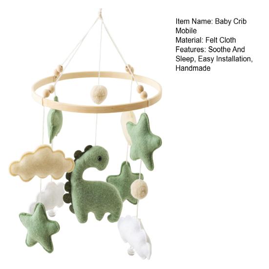 Детский мобиль на кроватку Динозавр Облако Звезды Декор для детской комнаты Ручная работа Фетр Подвесной колокольчик для новорожденных Мальчиков Девочек