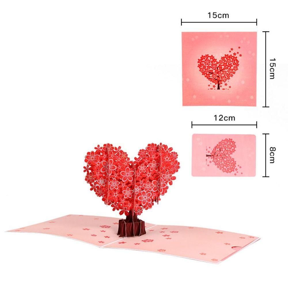Handwriting 3D Pop-Up Valentine's Day Cards 3D Love Postcard Festival Decoration