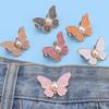 2/7 Pairs Metal Waist-Closing Buttons Butterflies Shape Faux Pearls Adjustable Reusable Pants Clamps for DIY Crafting