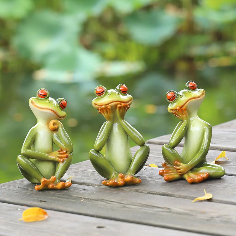 Nordic Cute Frog Statue Yoga Meditation Frog Figurine Home Garden Animal Decoration Indoor Desktop Decoration Resin Handicrafts