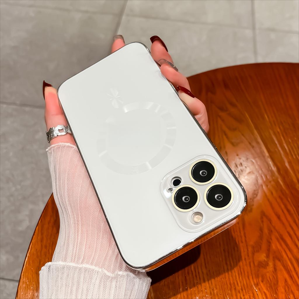 Подходит для iPhone 15 Матовый AG Магнитный чехол для телефона Apple 15 Promax с защитной пленкой для объектива 14 Противоударный защитный чехол