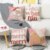 Autumn Letter Santa Claus Pillow Cover Linen Printed Pillow Cushion Cover Home Cushion Cover