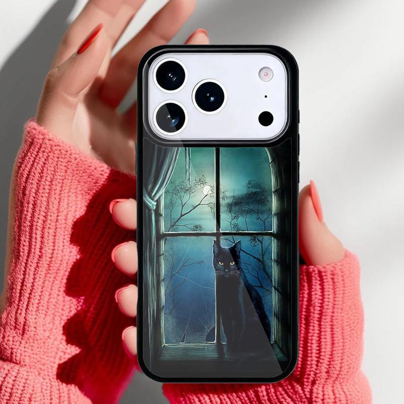 Колдовство Хэллоуин Кот Темная Ведьма Чехол для Телефона для iPhone 17 Air 16e 15 14 13 Pro Max Задняя Крышка для 12 11 Pro Coque