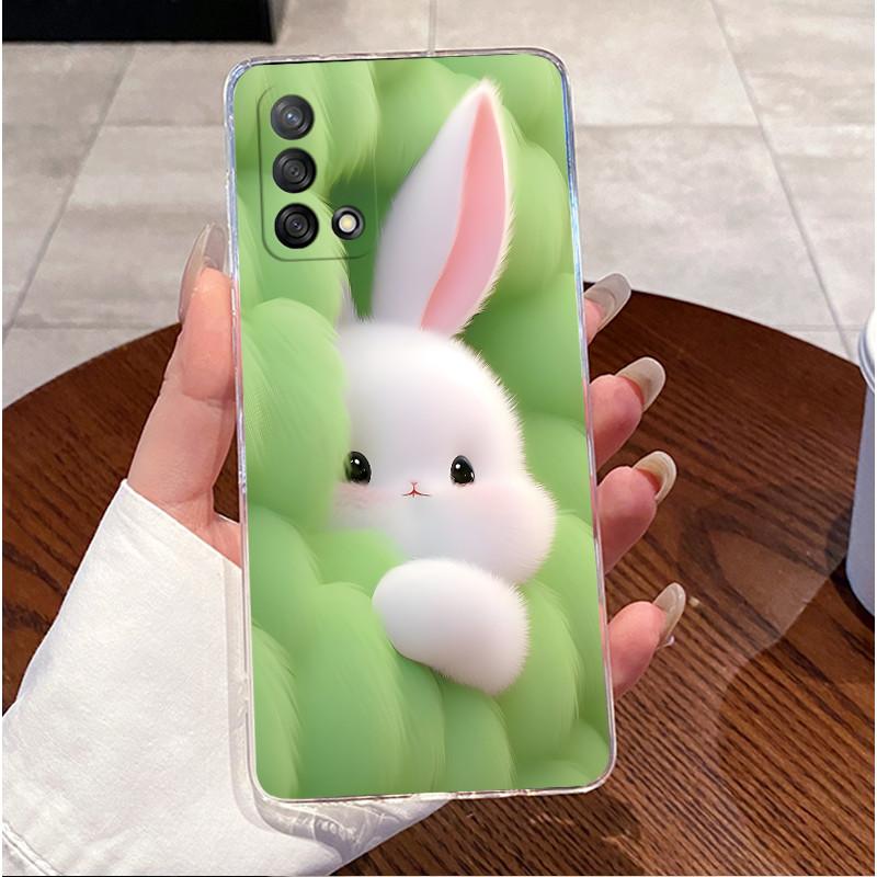 Чехол для Oppo A74 CPH2219 A95 CPH2365 A74 5G CPH2197 Задняя крышка Прозрачный Роскошный Милый Любовь Кролик Забавный Мягкий ТПУ Силиконовый Чехол для Телефона