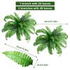 2Pcs Artificial Boston Fern Faux Ferns 20 Leaves for Each Bouquet Fake Fern Bush Plant Lifelike 21 Inch for Office Garden Decor