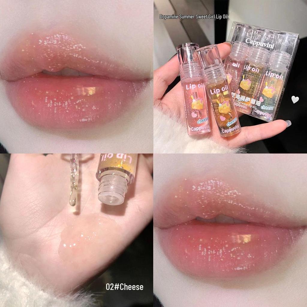 Набор блесков для губ Cappuvini: Прозрачный, Увлажняющий, Придающий объем блеск с зеркальным сиянием