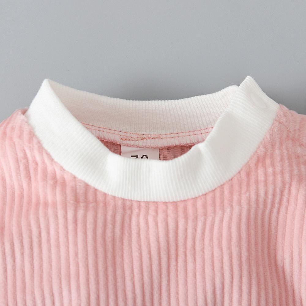 Однотонный вельветовый комбинезон с длинными рукавами для новорожденных девочек с повязкой на голову, одежда для детей 0–24 месяцев