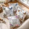 4pcs Butterfly Flower Motto Design Cushions Pillowcase Polyester Cushion Cover Throw Pillow Pillowcover Home Car Sofa Decor