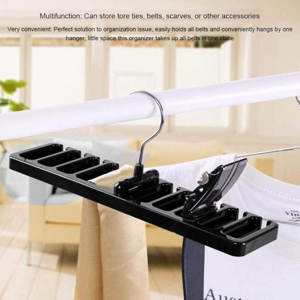 10 Slot Tie Belt Scarf Rack Holder Organizer Belt Hanger Rack Holder for Closet Wardrobe Storage Space Saver 360 Degree Rotating