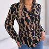 Women's Button Down Shirt Casual Long Sleeve Lapel Top Loose Printed Streetwear Clothing for Work Party Vacation Travel