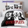 The Quintessential Quintuplets Pattern Bedding Quilt Set Quilt Cover Pillowcase Home Birthday Gift(1 * duvet cover + 2 * pillowcase, without core)