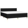 3140715 vidaXL Lit à sommier tapissier avec matelas Noir 180x200 cm Tissu