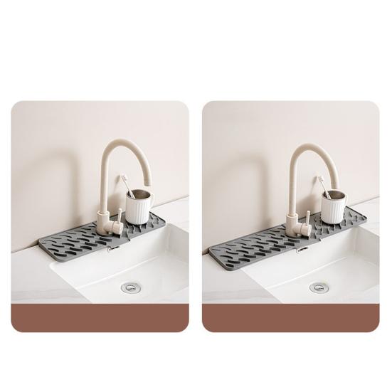 Силиконовый коврик для раковины Быстросохнущий коврик Защита от брызг на кран Водосборник Коврик против брызг для кухни ванной